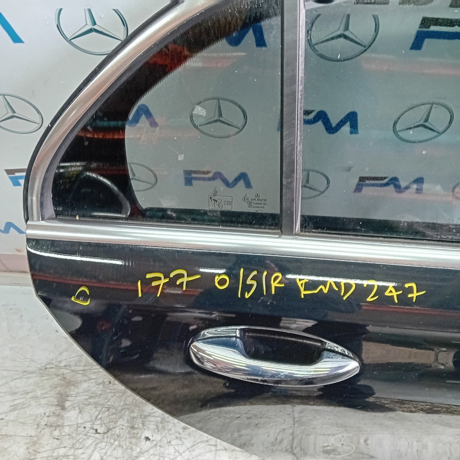 MERCEDES A-CLASS W177 DRIVER REAR DOOR OSR BLACK 2018 ON COMPLETE FMD247