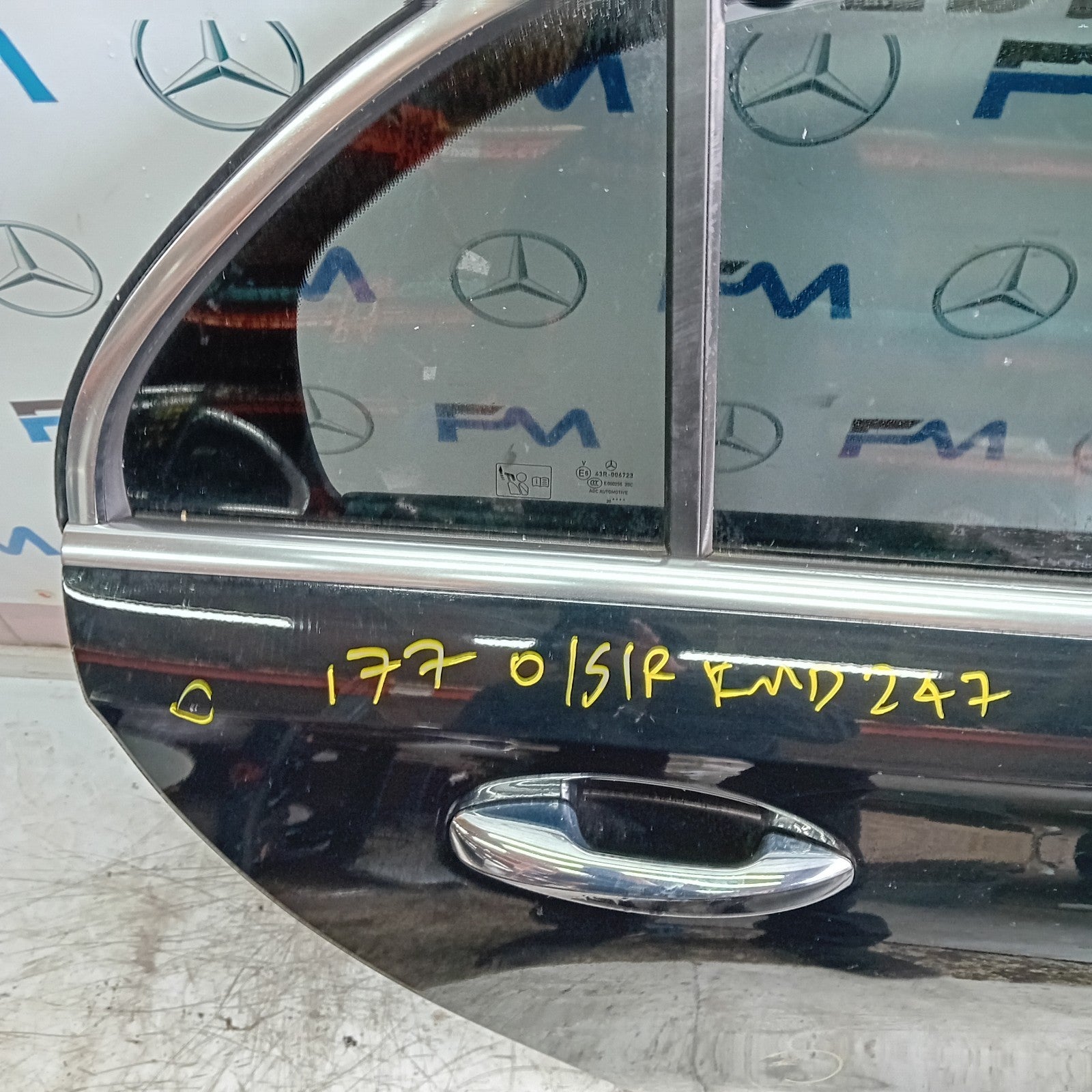 MERCEDES A-CLASS W177 DRIVER REAR DOOR OSR BLACK 2018 ON COMPLETE FMD247