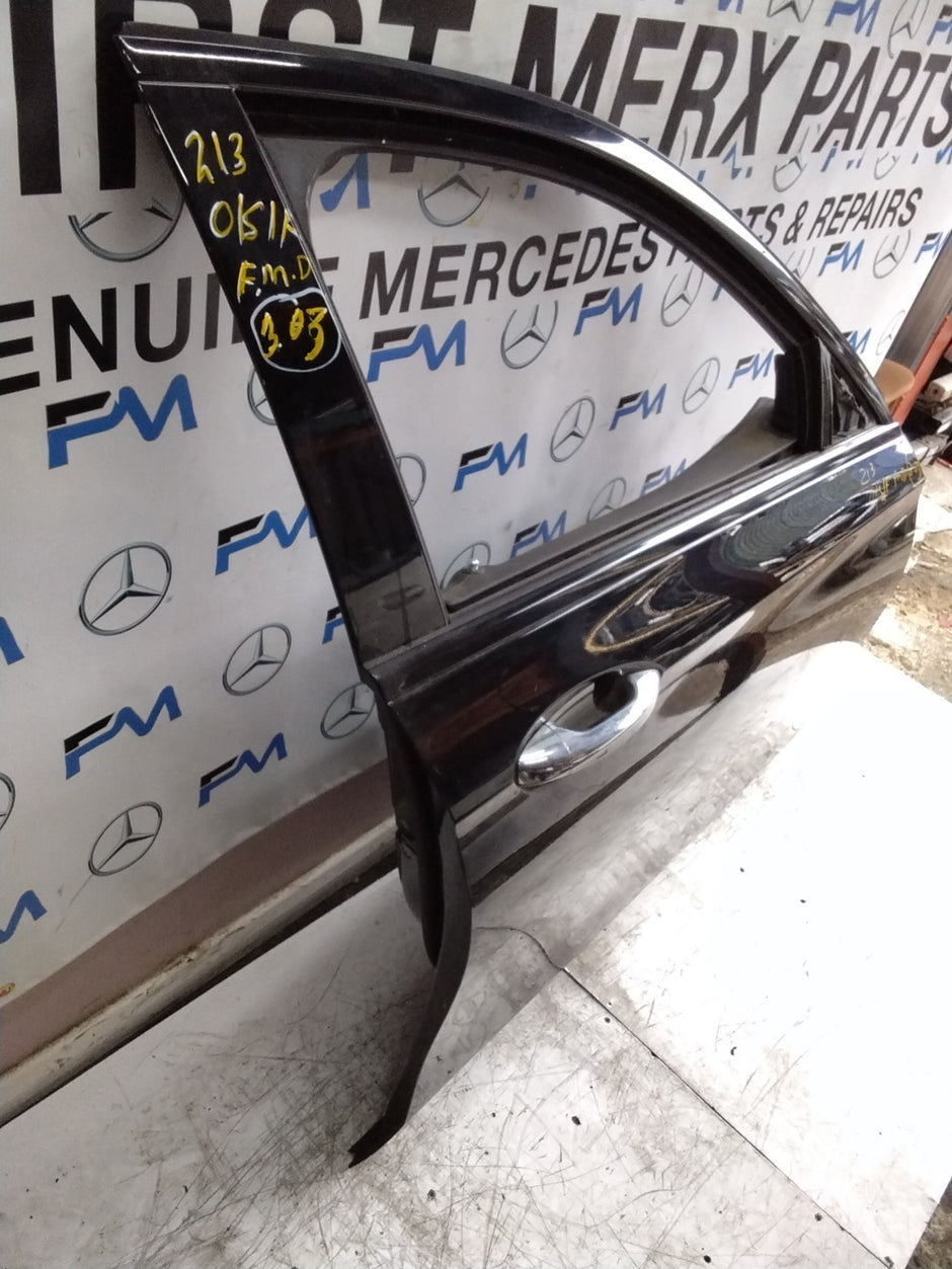 MERCEDES E-CLASS W213  DRIVER FRONT DOOR OSF BLACK 2016-2023 COMPLETE FMD303