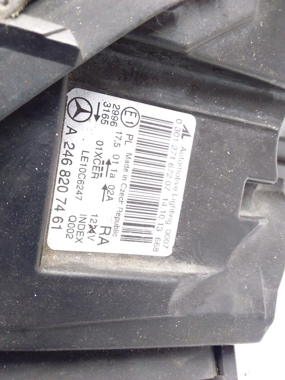 2013 MERCEDES B-CLASS W246 HEADLIGHT DRIVER OS A2468207461 FMH123 (DAMAGED)