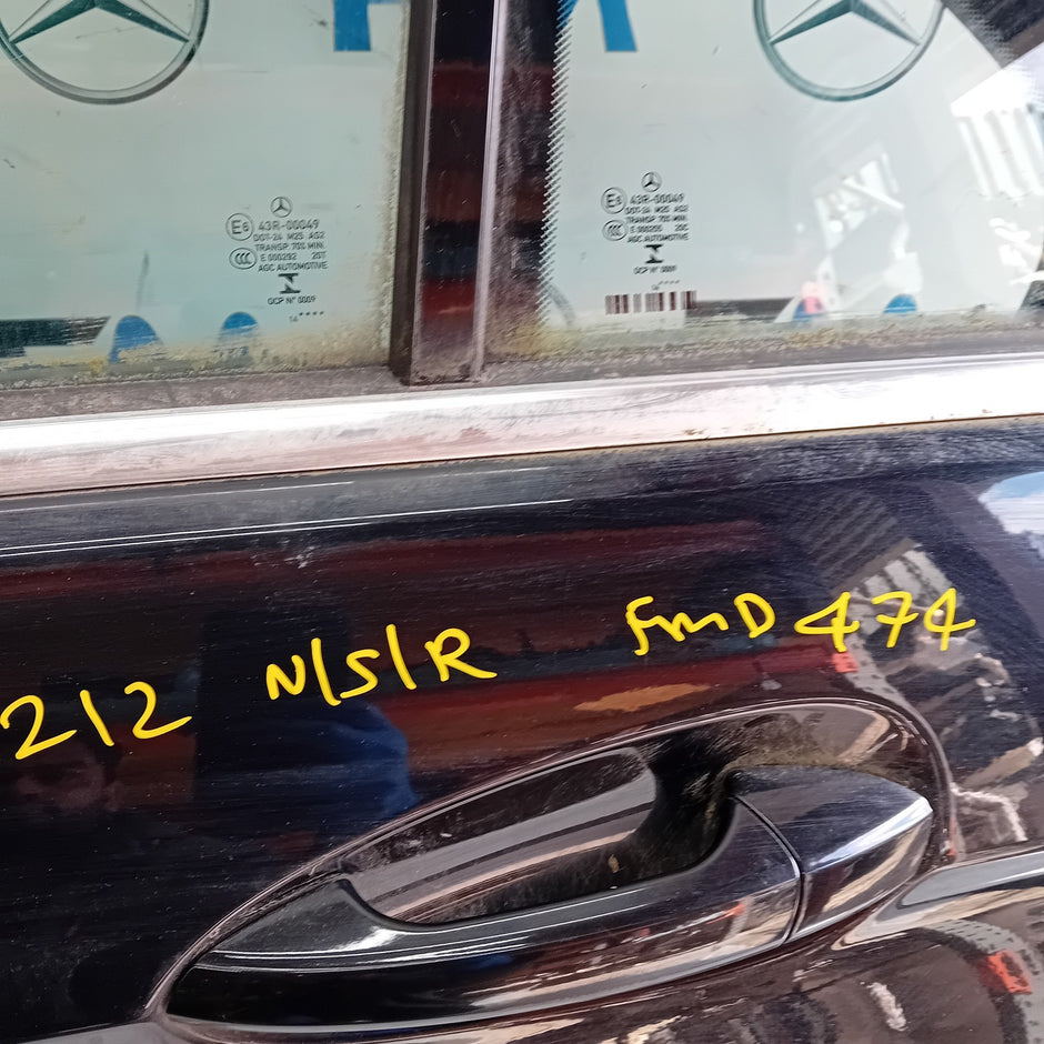 MERCEDES E-CLASS W212 PASSENGER REAR DOOR NSR BLACK 2009-16 COMPLETE FMD474