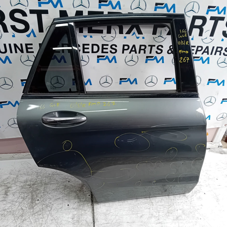 MERCEDES BENZ GLE W166 DRIVER REAR DOOR OSR GREY 2015-19 COMPLETE FMD267