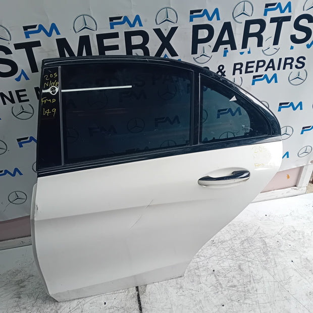 MERCEDES BENZ C-CLASS W205 PASSENGER SIDE REAR DOOR N/S/R WHITE  COMPLETE FMD149