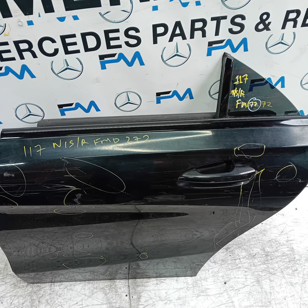 MERCEDES BENZ CLA W117 PASSENGER REAR DOOR NSR 2013-19 BLACK COMPLETE FMD272