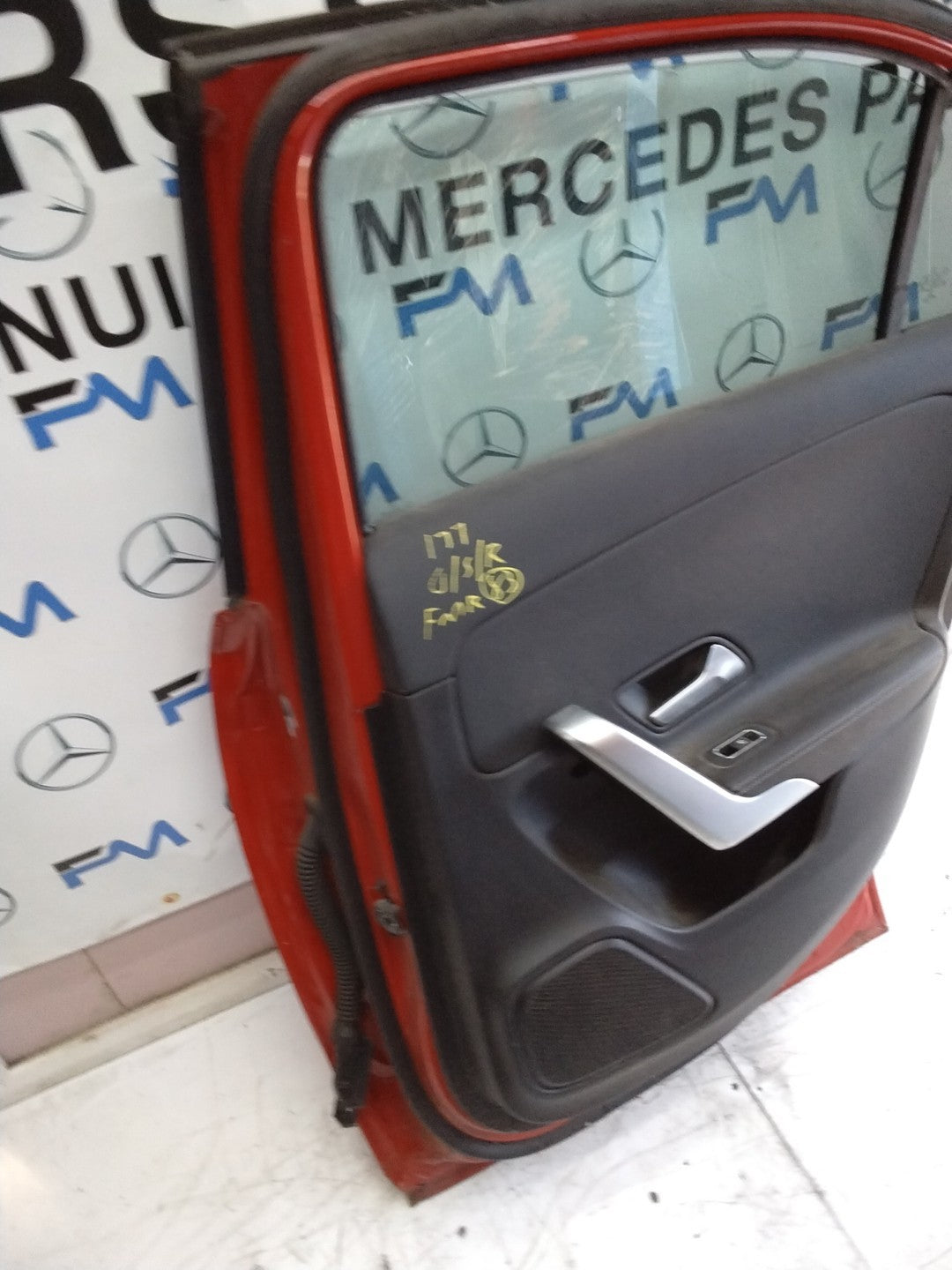 MERCEDES BENZ A-CLASS W177 DRIVER SIDE REAR DOOR O/S/R COMPLETE RED FMD83