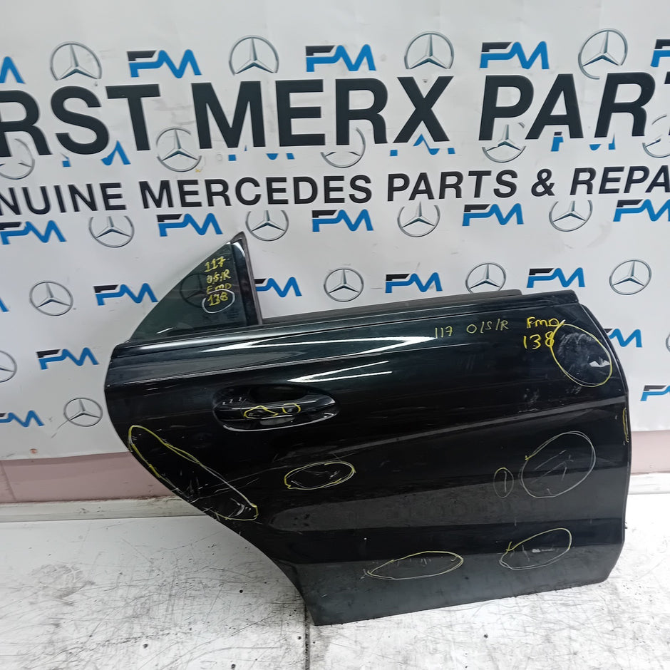 MERCEDES BENZ CLA W117 DRIVER SIDE REAR DOOR O/S/R BLACK COMPLETE FMD138