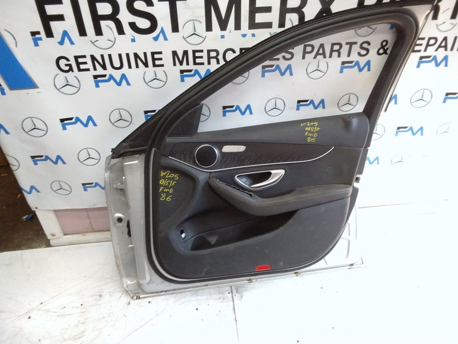 MERCEDES BENZ C-CLASS W205 DRIVER SIDE FRONT DOOR O/S/F  SILVER FMD86