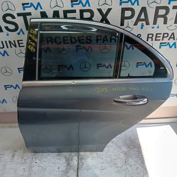 MERCEDES C-CLASS W205 PASSENGER REAR DOOR NSR 2014 GREY COMPLETE FMD487