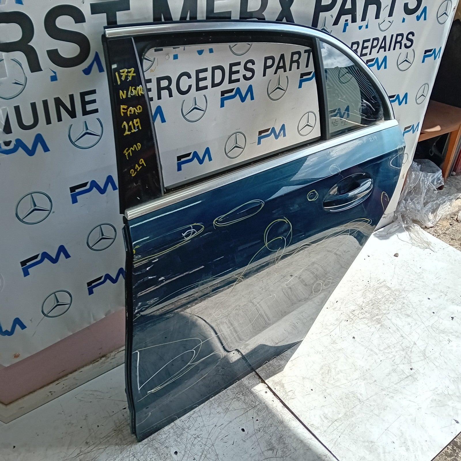 MERCEDES A-CLASS W177 SLN PASSENGER REAR DOOR NSR BLUE 2016 ON COMPLETE FMD219