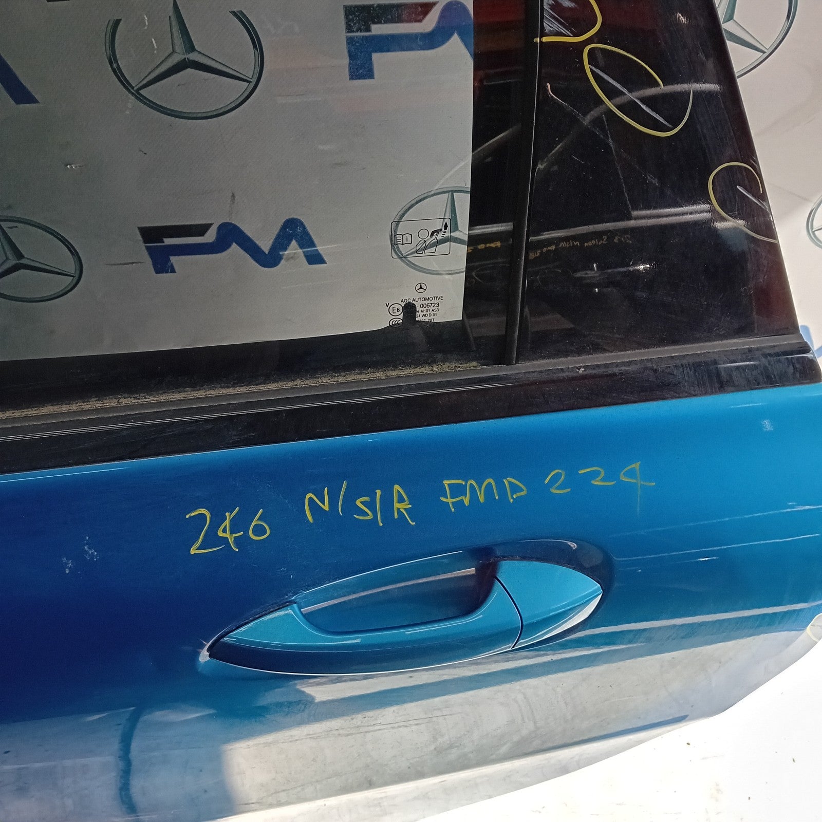 MERCEDES B-CLASS W246 PASSENGER REAR DOOR NSR BLUE 2012-19 COMPLETE FMD224