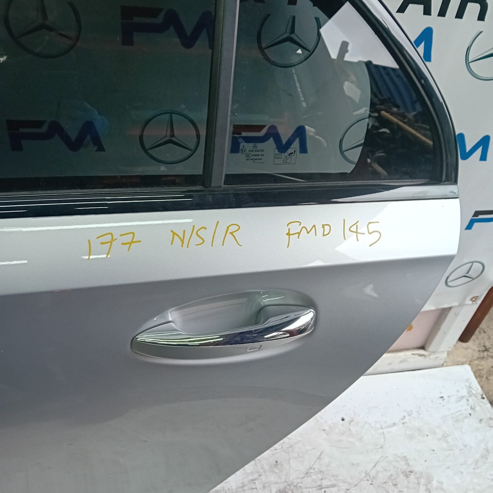 MERCEDES BENZ A-CLASS W177 PASSENGER SIDE REAR DOOR N/S/R SILVER  FMD145