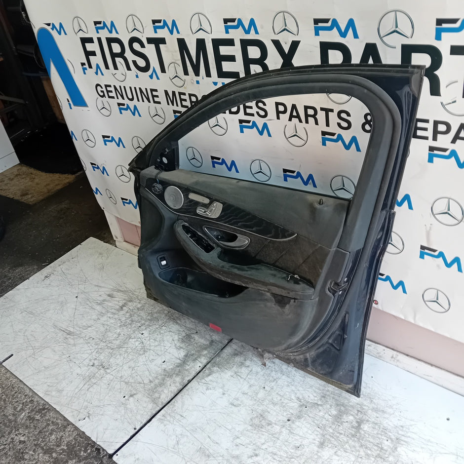 MERCEDES C-CLASS W205 DRIVER FRONT DOOR OSF 2014 BLUE COMPLETE  FMD509
