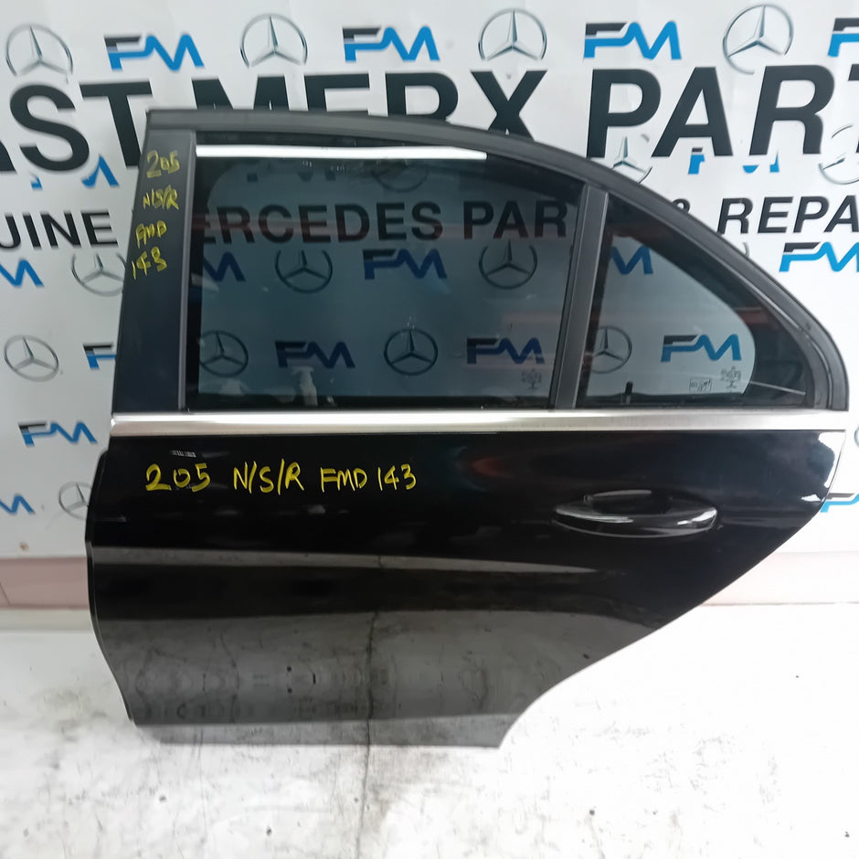 MERCEDES BENZ C-CLASS W205 PASSENGER SIDE REAR DOOR N/S/R BLACK COMPLETE FMD143