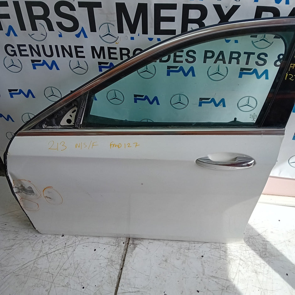 MERCEDES BENZ E-CLASS W213 PASSENGER SIDE FRONT DOOR N/S/F WHITE FMD127