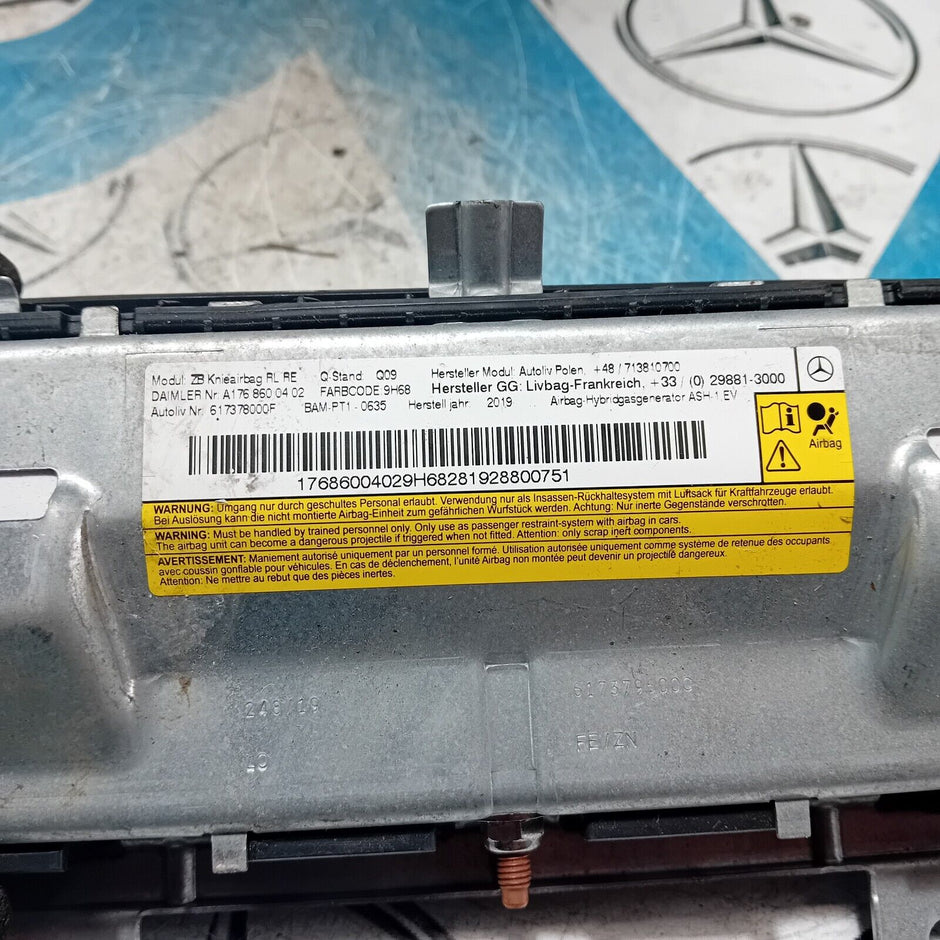 2012-2018 MERCEDES A CLASS W176 FRONT KNEE AIRBAG DRIVER OFFSIDE 1768600402