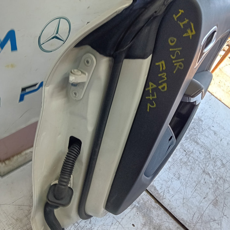 MERCEDES CLA W117 DRIVER REAR DOOR OSR WHITE 2014 COMPLETE FMD472