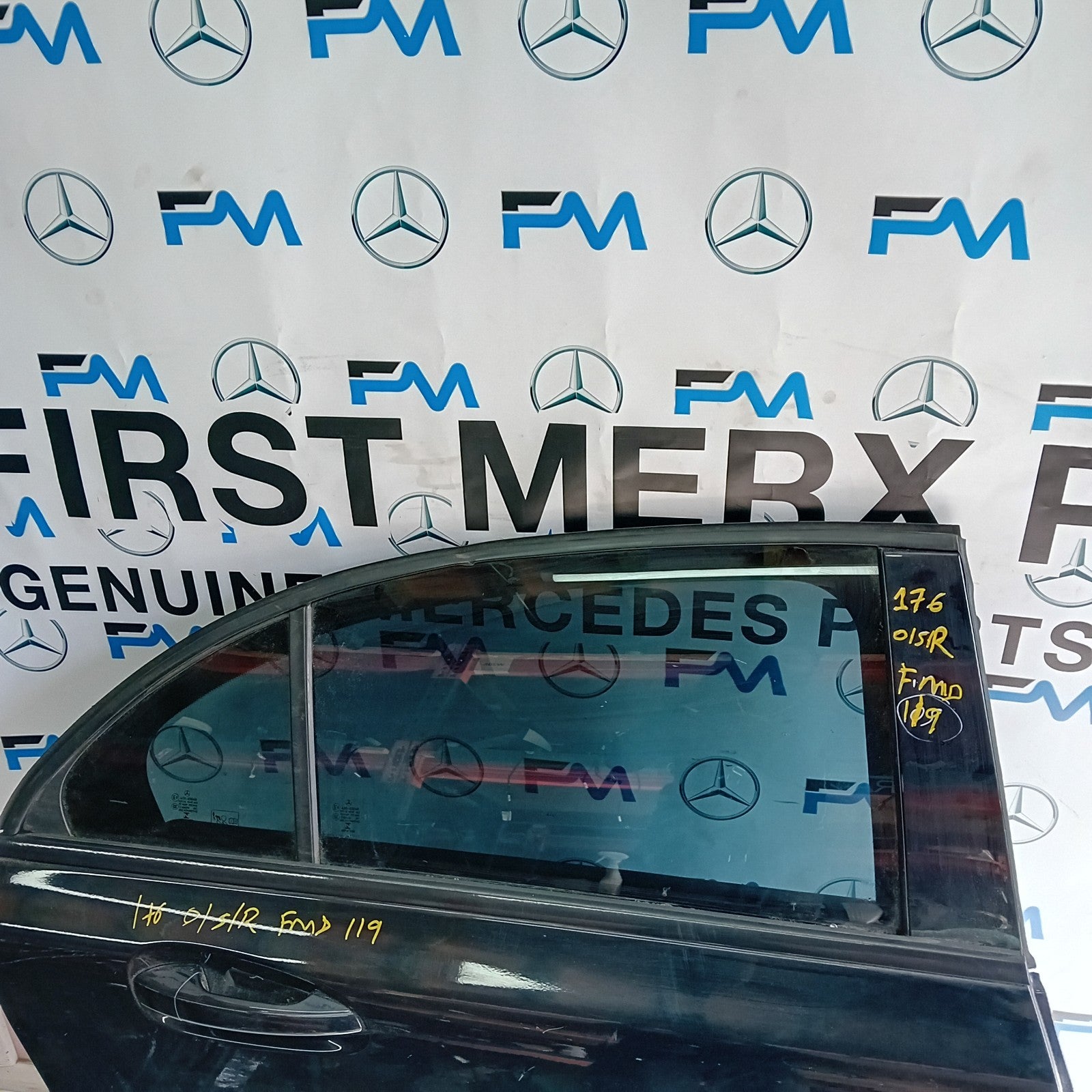 MERCEDES BENZ A-CLASS W176 DRIVER SIDE REAR DOOR O/S/R BLACK FMD119