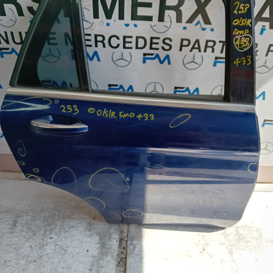 MERCEDES BENZ GLC W253 DRIVER REAR DOOR OSR BLUE 2016 ON COMPLETE FMD433