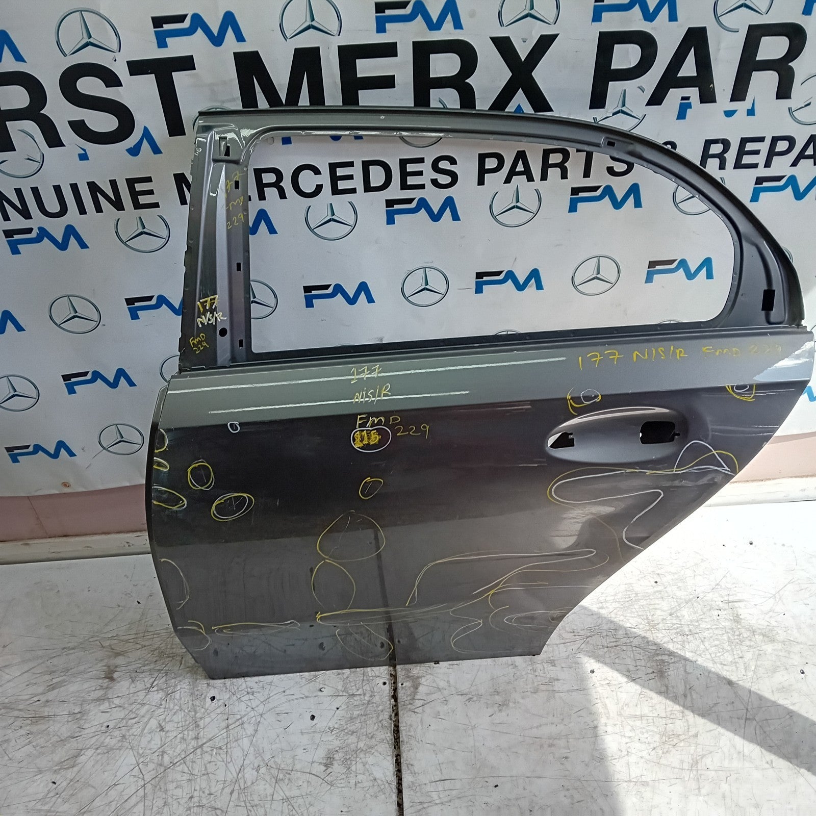 MERCEDES A-CLASS W177 PASSENGER REAR DOOR NSR GREY 2018 ON FMD229