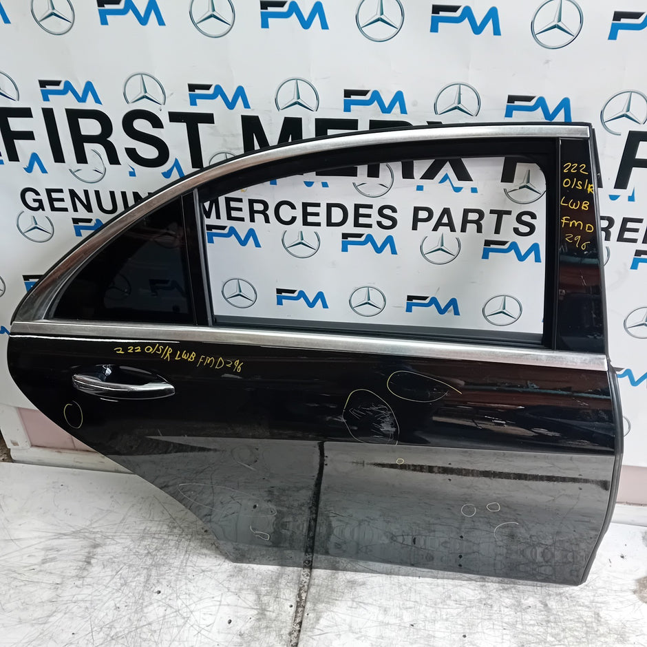 MERCEDES S-CLASS W222 SLN DRIVER REAR DOOR OSR BLACK 2014 ON COMPLETE FMD296
