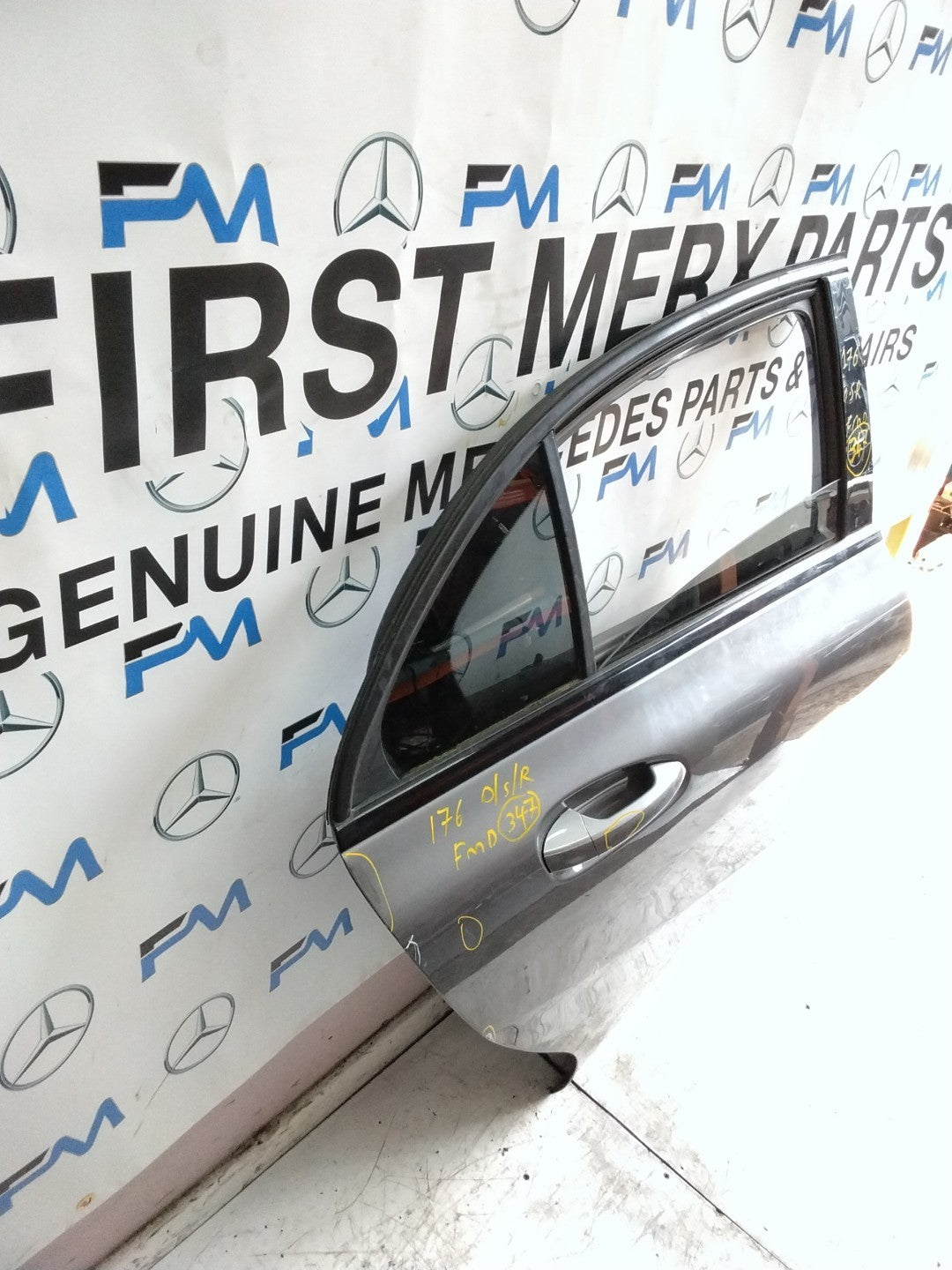 MERCEDES A-CLASS W176 DRIVER REAR DOOR OSR GREY 2012-18 COMPLETE FMD347