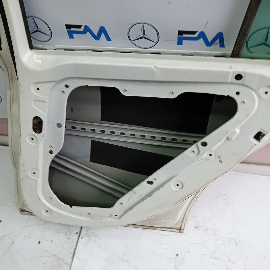 MERCEDES BENZ A-CLASS W176 DRIVER SIDE REAR DOOR O/S/R INCOMPLETE WHITE FMD29 