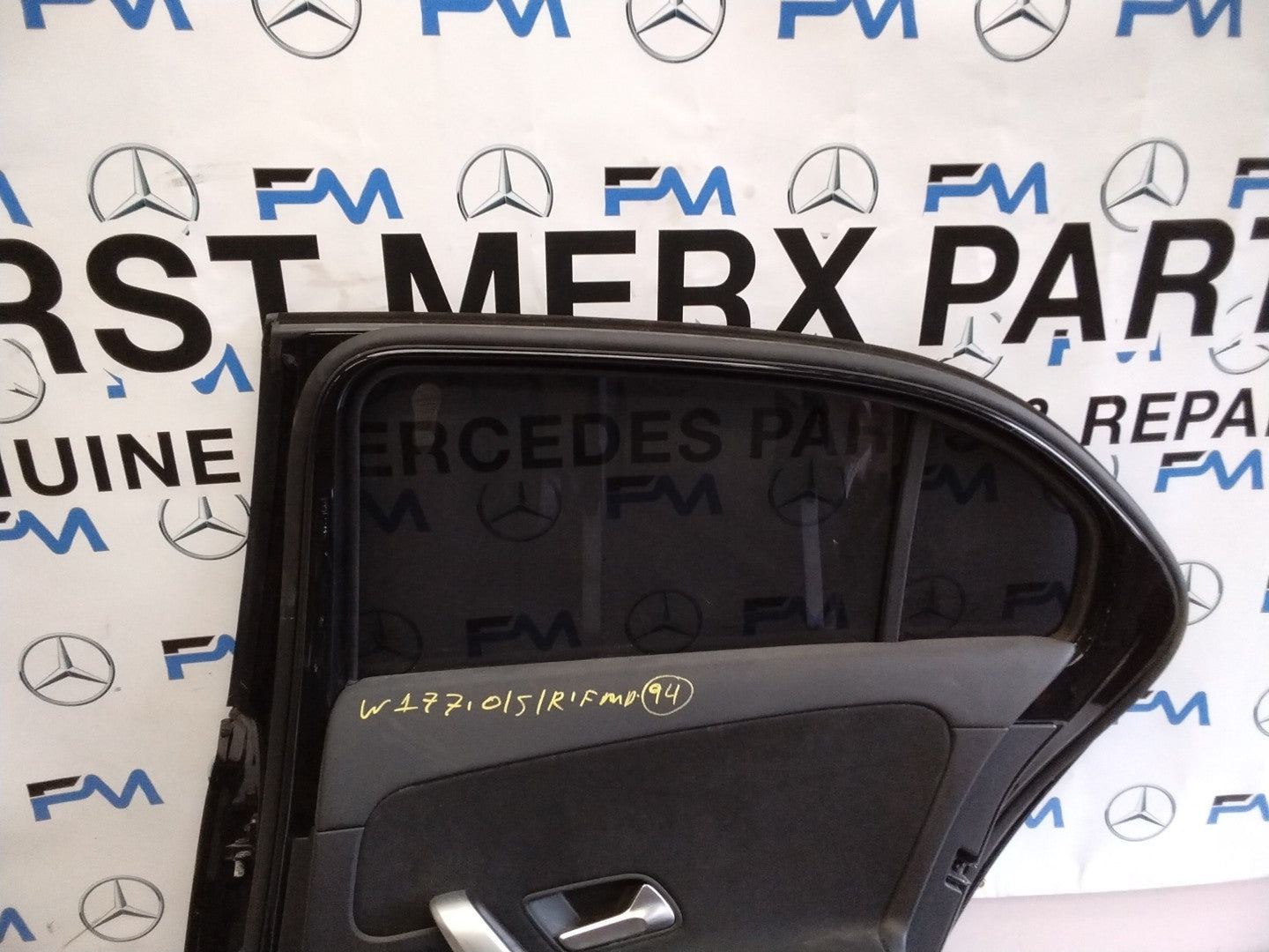 MERCEDES BENZ  A-CLASS W177 DRIVER SIDE REAR DOOR O/S/R COMPLETE BLACK FMD94