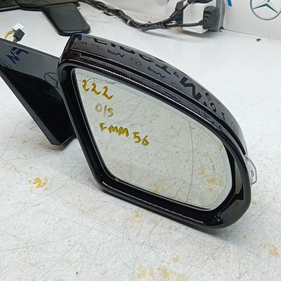 MERCEDES S-CLASS W222 DRIVER WING MIRROR OS BLACK A2228101616 2014 PL FMM56
