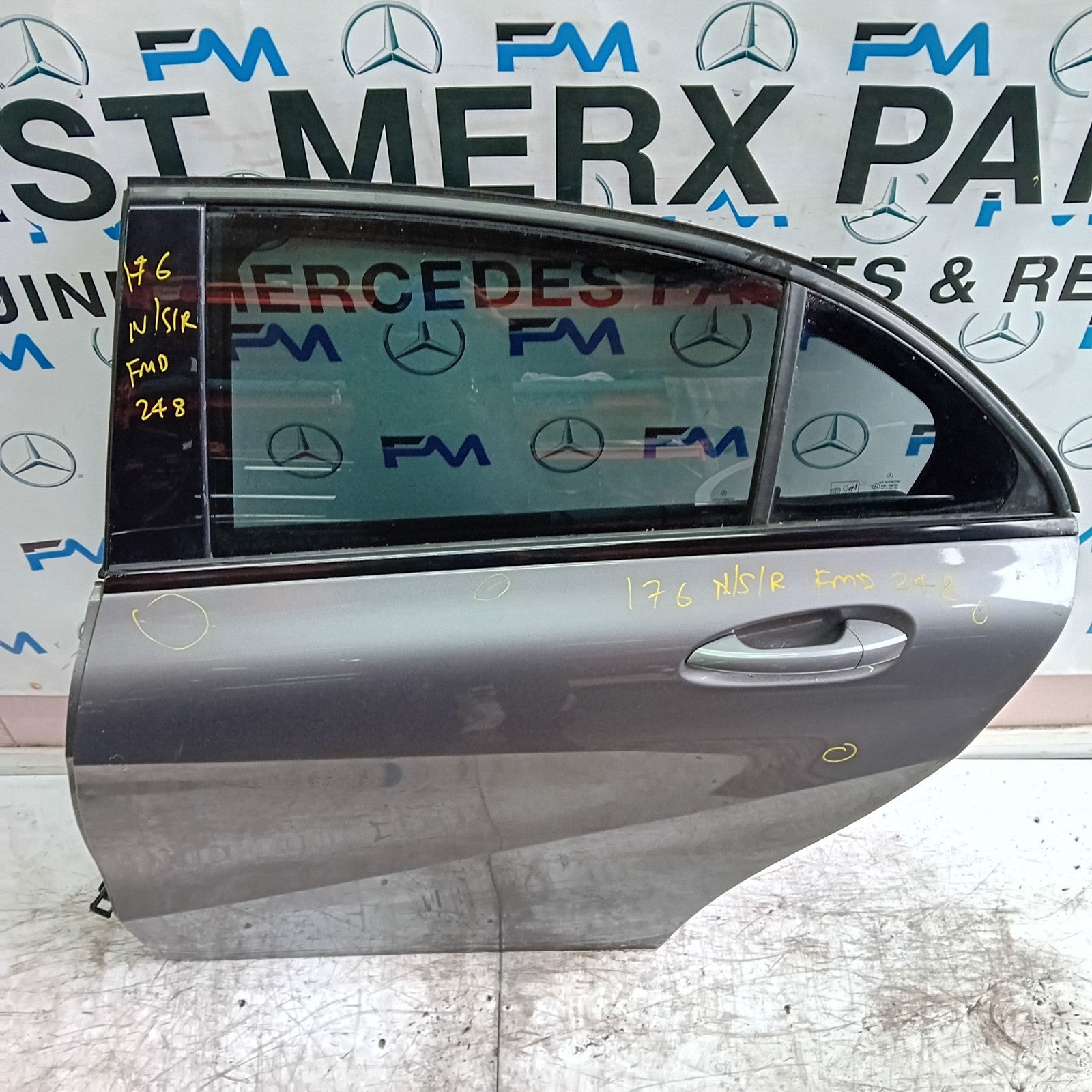 MERCEDES A-CLASS W176 PASSENGER REAR DOOR NSR GREY 2012-18 COMPLETE FMD248