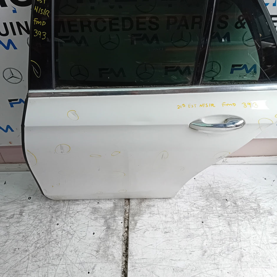 MEECEDS E-CLASS S213 EST PASSENGER REAR DOOR NSR WHITE 2016 ON COMPLETE FMD393