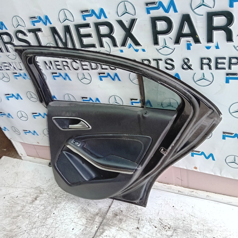 MERCEDES A-CLASS W176 DRIVER REAR DOOR OSR BLACK 2012-18 COMPLETE FMD243