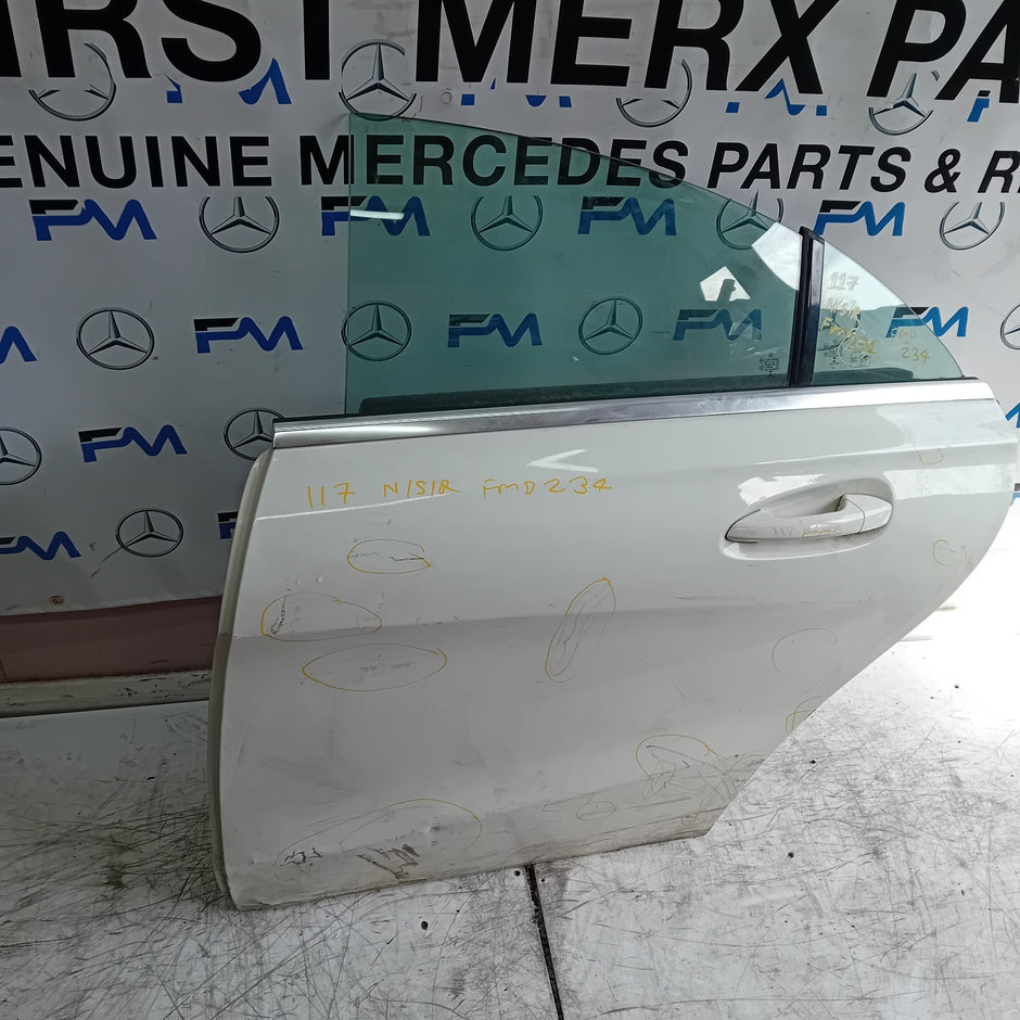 MERCEDES CLA W117 PASSENGER REAR DOOR NSR WHITE 2013-19 COMPLETE FMD234
