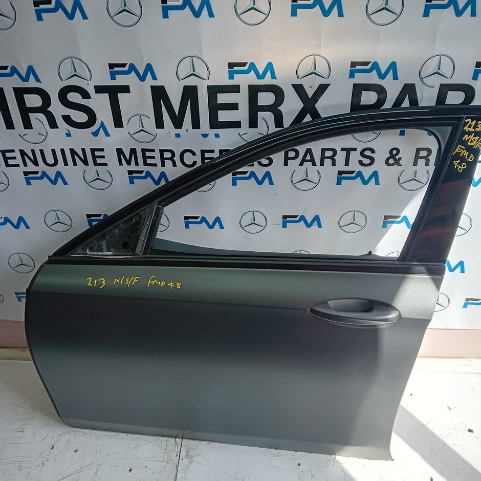 MERCEDES BENZ E-CLASS W213 PASSENGER SIDE FRONT DOOR N/S/F COMPLETE GREY FMD48