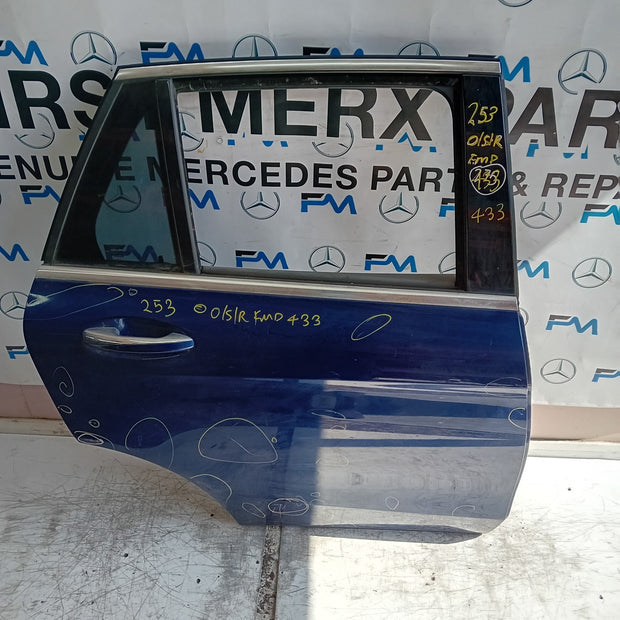 MERCEDES BENZ GLC W253 DRIVER REAR DOOR OSR BLUE 2016 ON COMPLETE FMD433