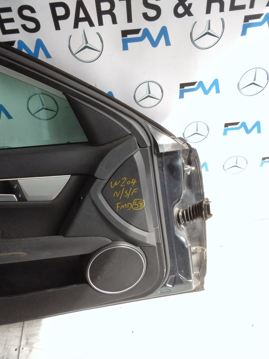 MERCEDES C-CLASS W204 PASSENGER SIDE FRONT DOOR N/S/F COMPLETE GREY FMD58
