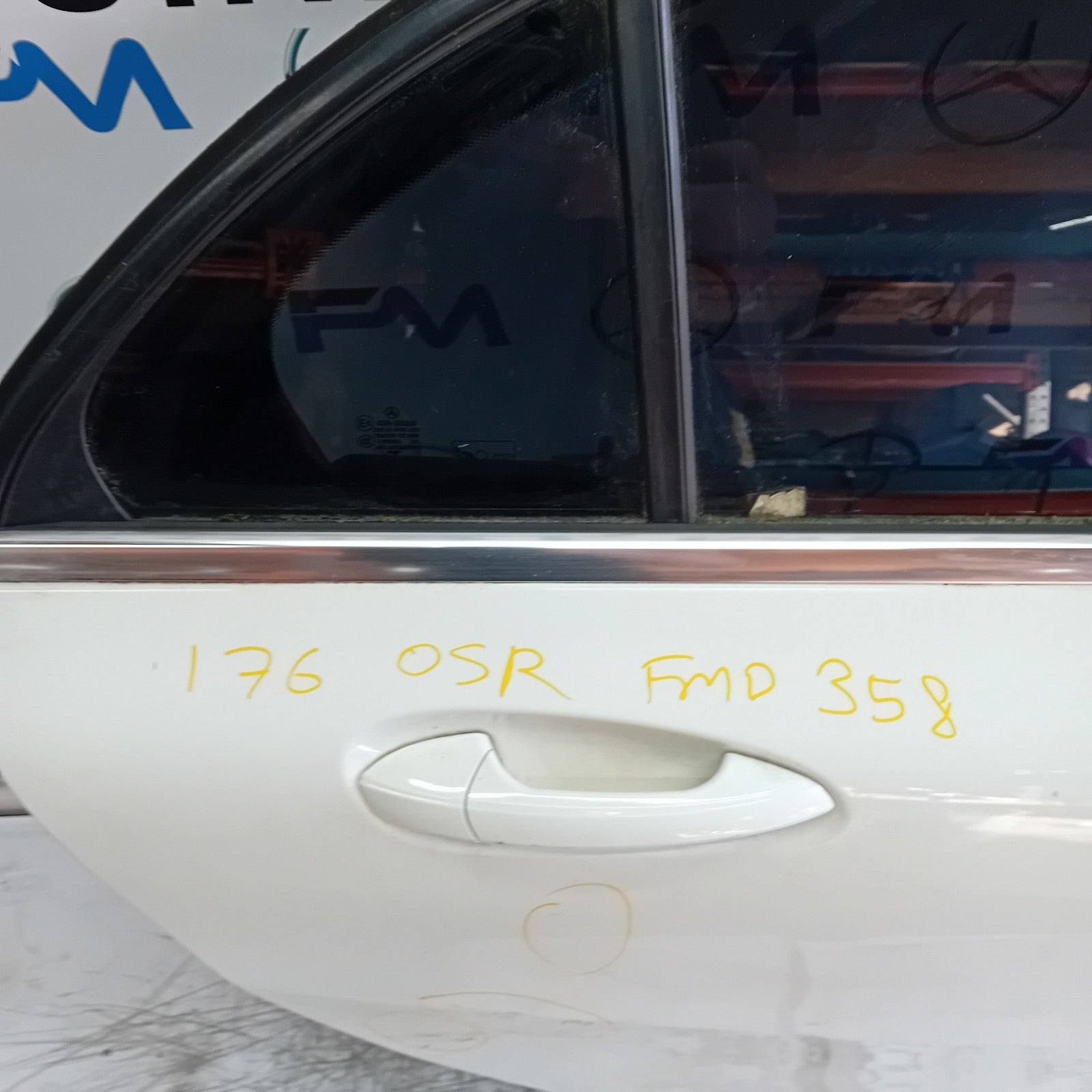 MERCEDES A-CLASS W176 DRIVER REAR DOOR OSR 2012-18 WHITE COMPLETE FMD358