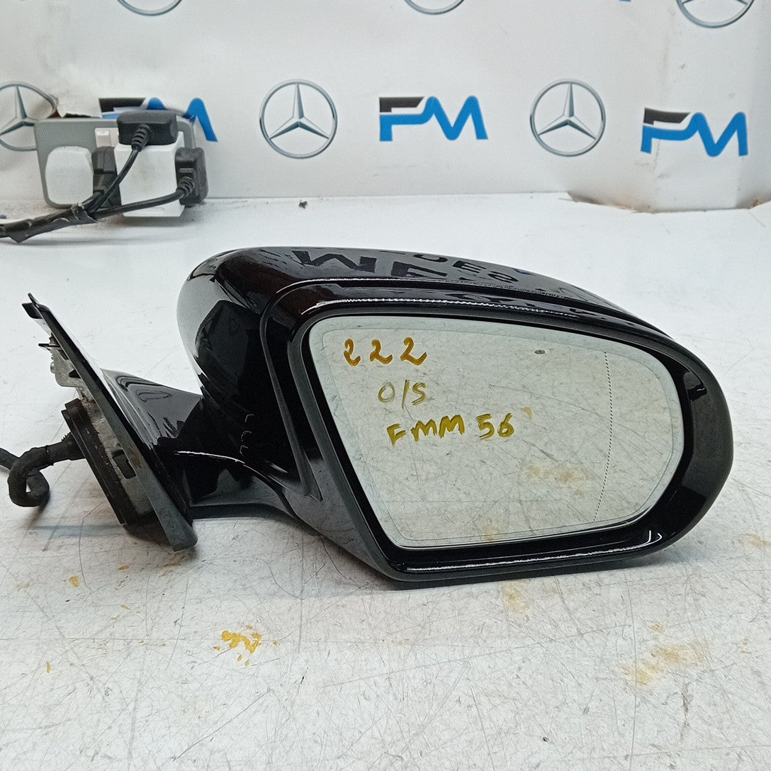 MERCEDES S-CLASS W222 DRIVER WING MIRROR OS BLACK A2228101616 2014 PL FMM56