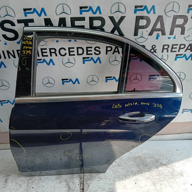 MERCEDES C-CLASS W205 SLN PASSENGER REAR DOOR NSR BLUE 2014 ON COMPLETE FMD375