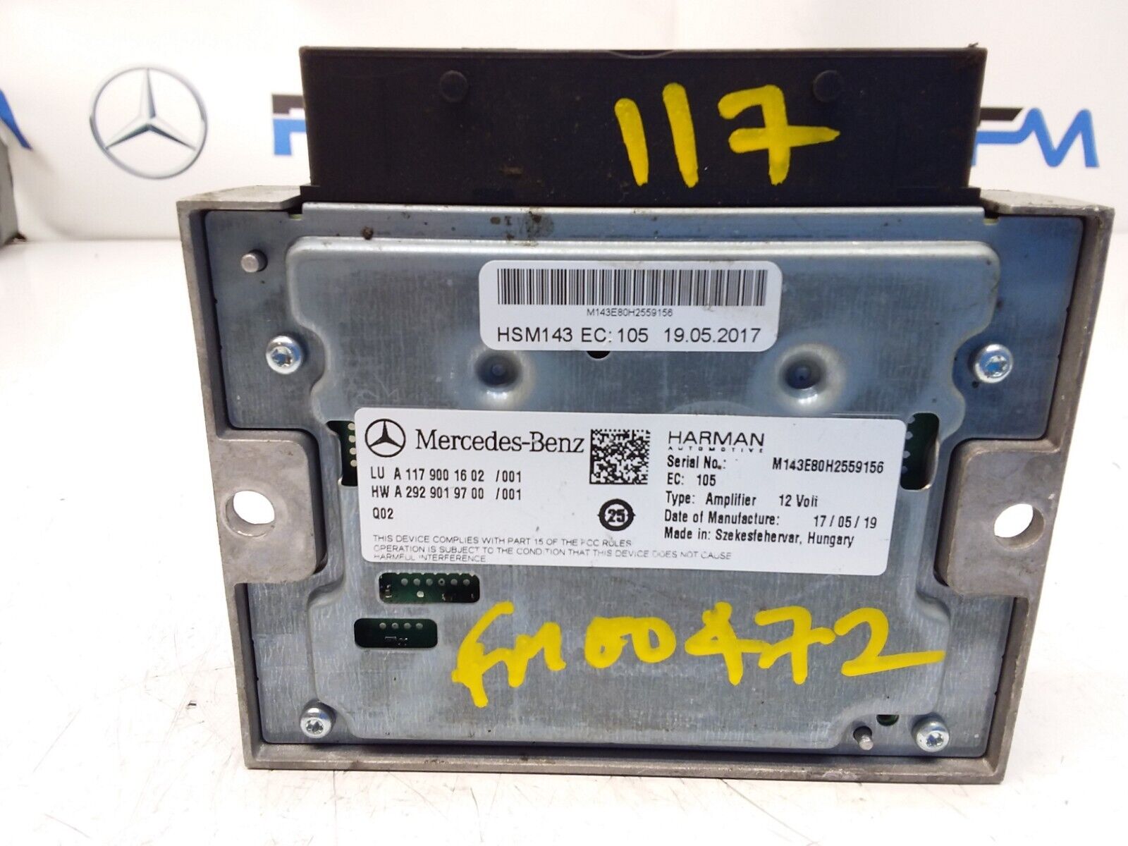 MERCEDES CLA AUDIO AMPLIFIER SHOOTING BRAKE  A1179001602 FM00472