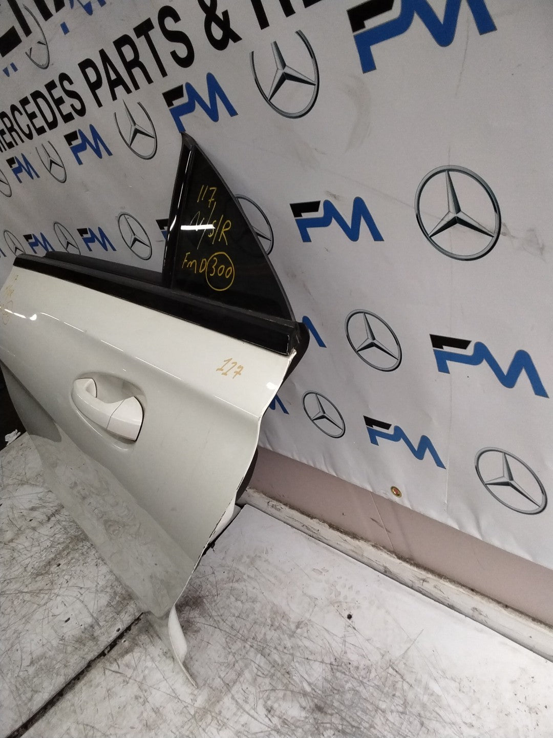 MERCEDES CLA W117 PASSENGER REAR DOOR NSR WHITE 2013-19 COMPLETE FMD300