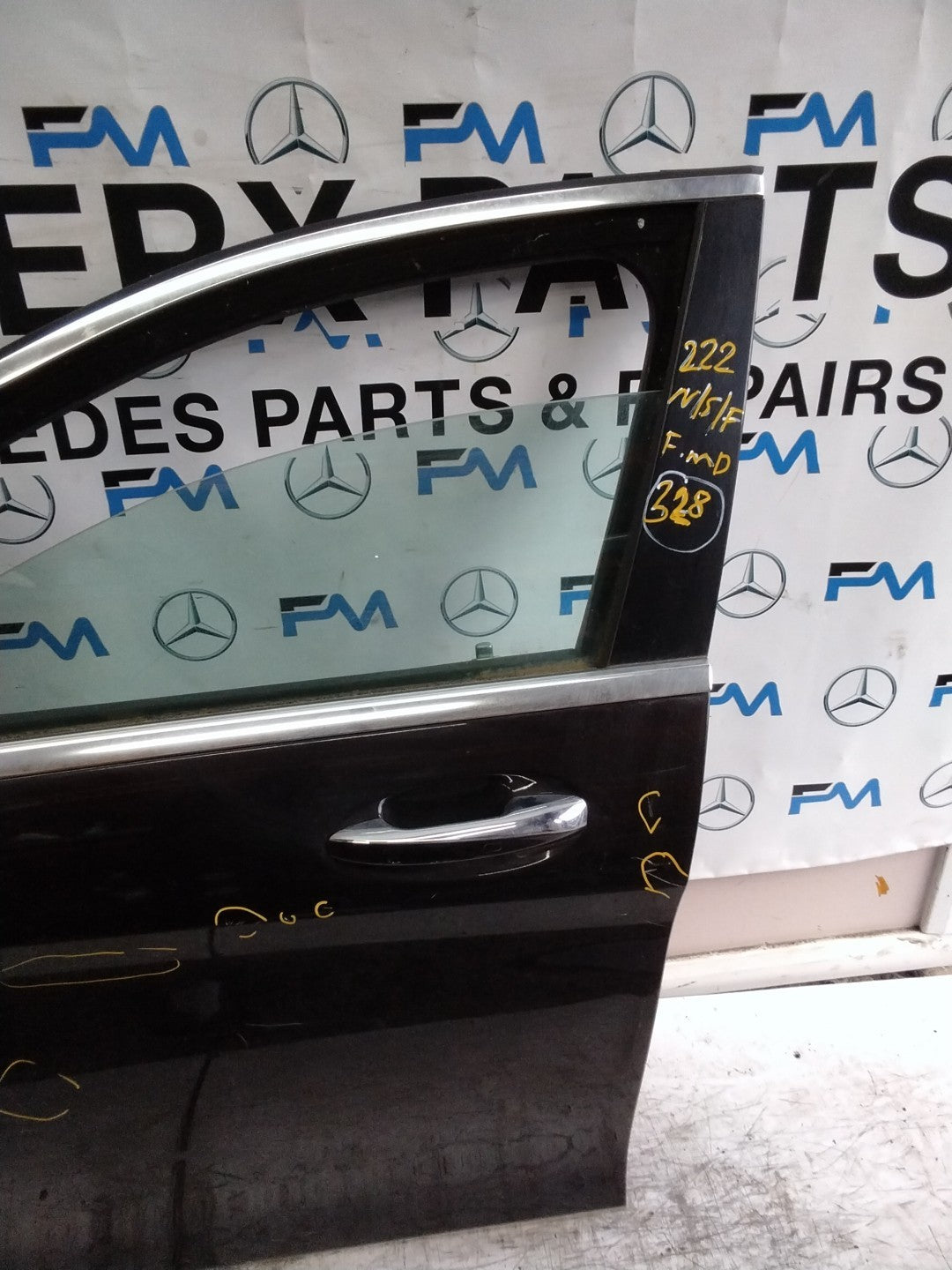 MERCEDES S-CLASS W222 SLN PASSENGER FRONT DOOR NSF BLACK 2014 ON COMPLETE FMD328