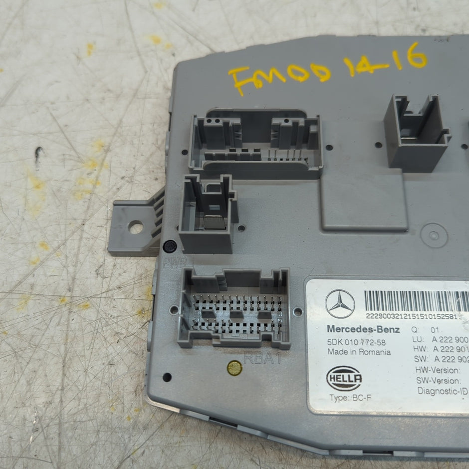 MERCEDES S-CLASS REAR SAM CONTROL MODULE W222 A2229006212 2016 FM001416