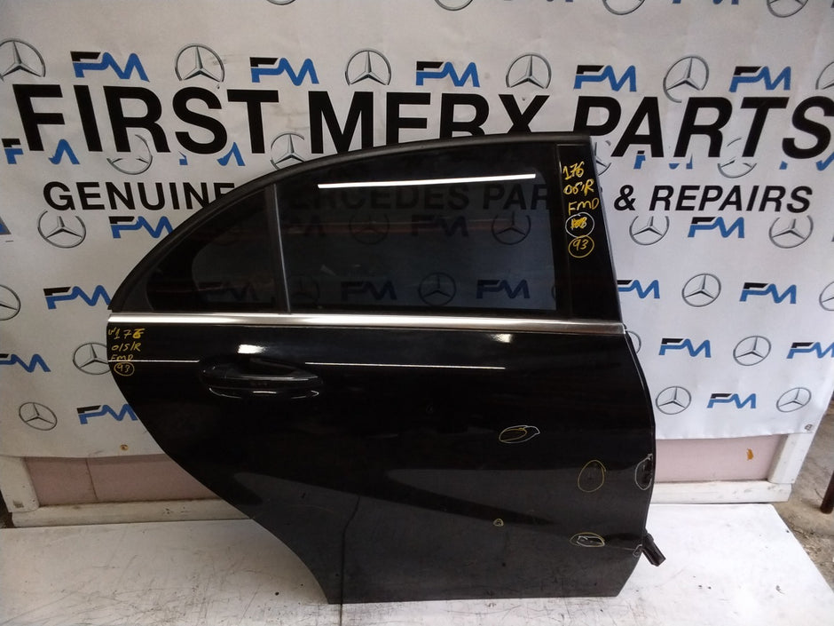 MERCEDES BENZ  A-CLASS W176 DRIVER SIDE REAR DOOR O/S/R COMPLETE BLACK FMD93