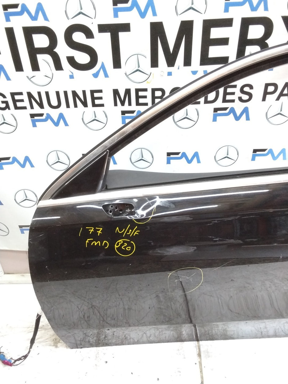 MERCEDES A-CLASS W177 SLN PASSENGER FRON DOOR NSF BLACK 2018 ON COMPLETE FMD320