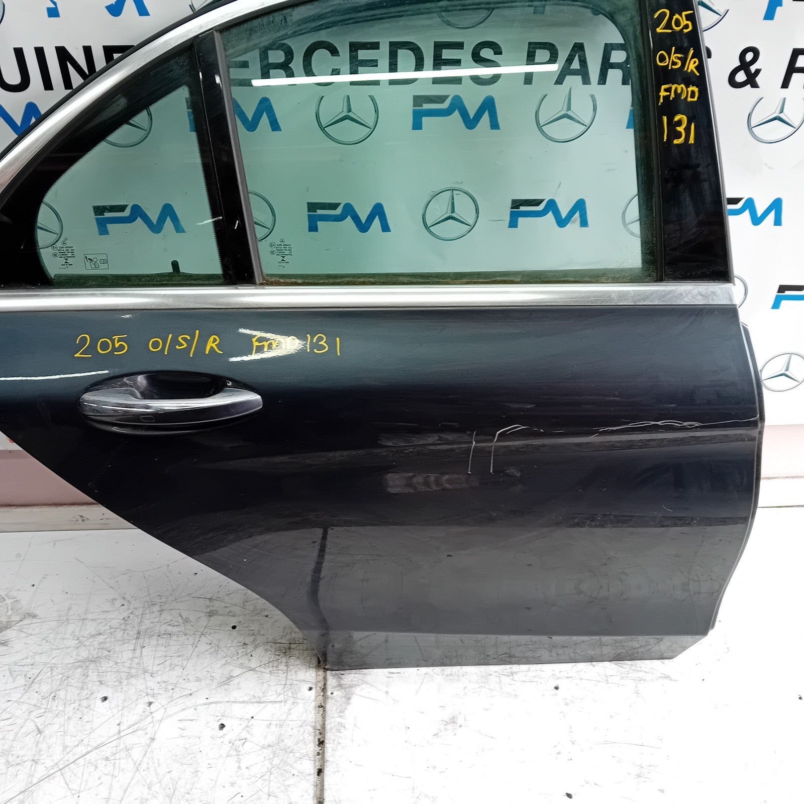 MERCEDES BENZ C-CLASS W205 DRIVER SIDE REAR DOOR O/S/R  GREY FMD131