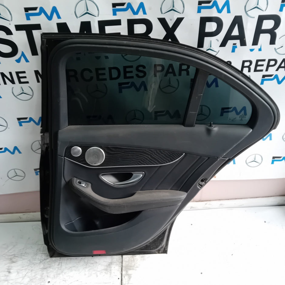 MERCEDES C-CLASS W205 SALOON DRIVER REAR DOOR OSR BLACK 2014 ON COMPLETE FMD194