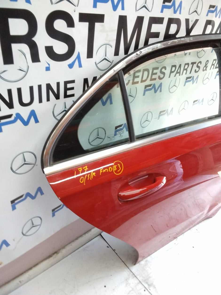 MERCEDES BENZ A-CLASS W177 DRIVER SIDE REAR DOOR O/S/R COMPLETE RED FMD83