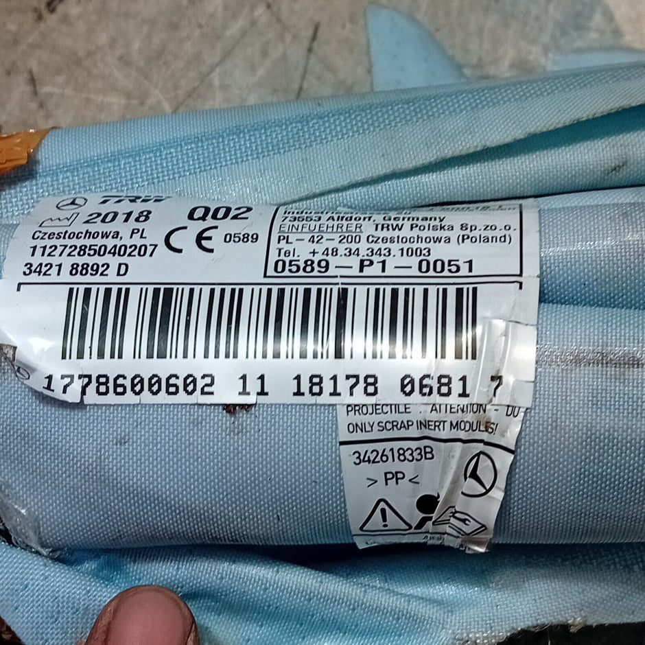 MERCEDES BENZ W177 A CLASS 18-21 ROOF CURTAIN AIRBAG O/S A1778600602 FM128