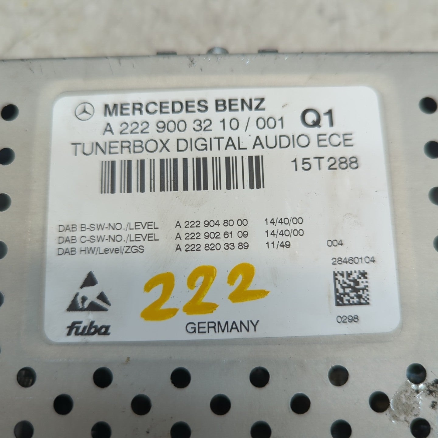 MERCEDES BENZ S-CLASS W222  2014-2021  RADIO TUNER BOX  A2229003210 FM001408