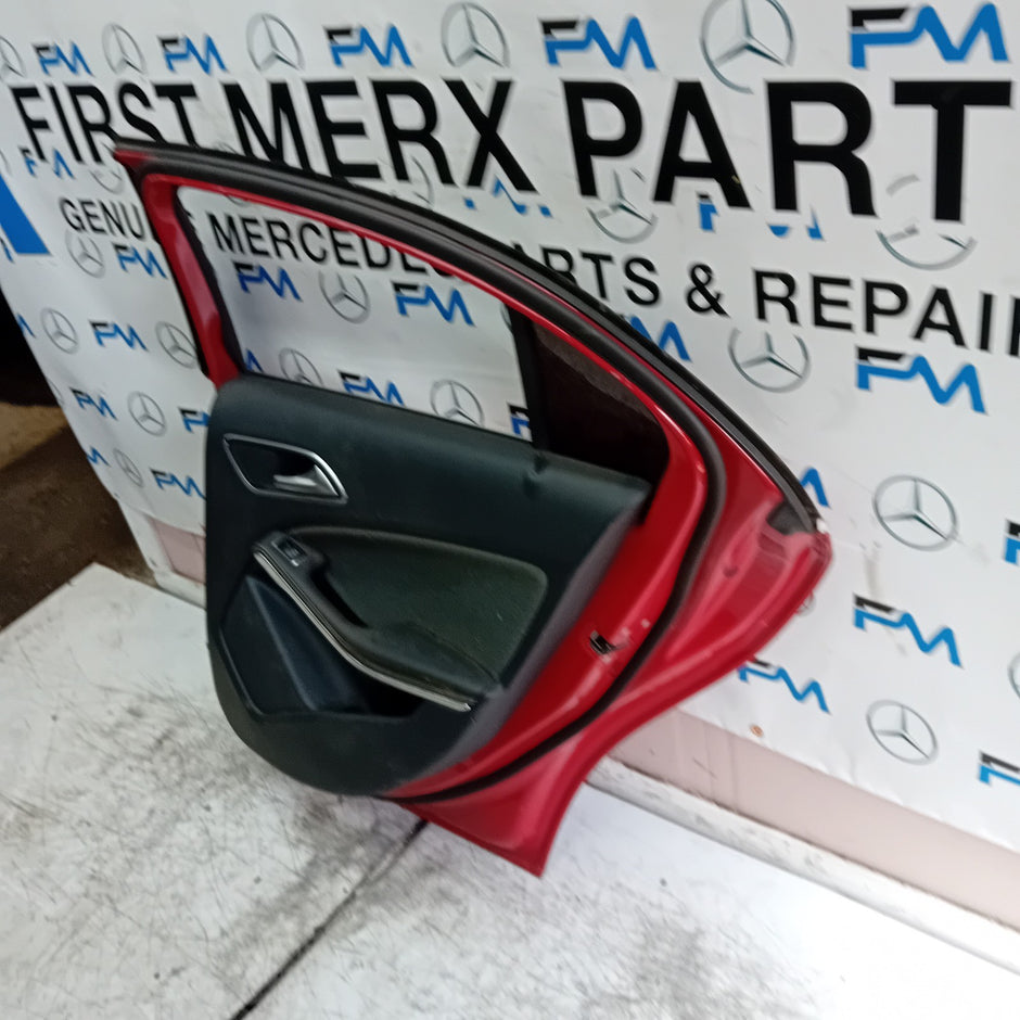 MERCEDES A-CLASS W176 DRIVER REAR DOOR OSR 2015 RED COMPLETE FMD502